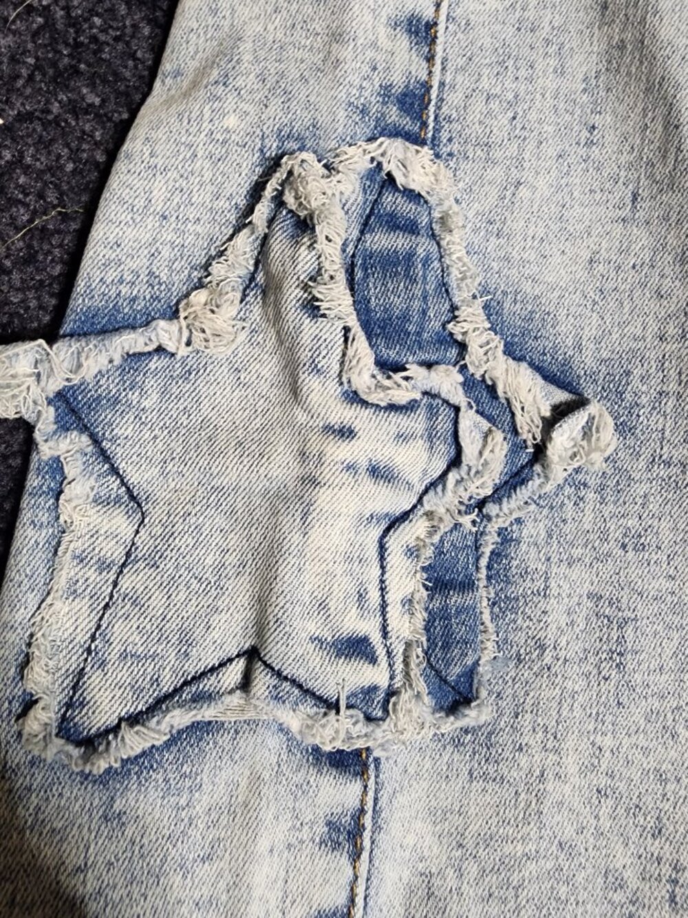 Denim Jeans Girls’ Star Patch Wide Leg Jeans US 7 + Wonder Nation Ribbed Top US - Picture 5 of 7